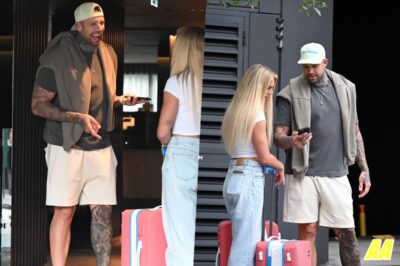 MAFS SCANDAL: Look away, Jamie! Groom Dave Hand is seen flirting with glamorous producer while checking out of hotel without his bride